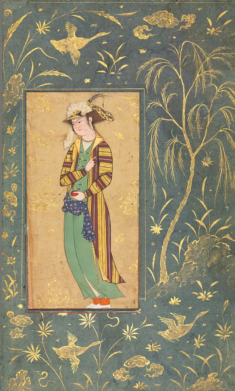 Youth Holding a Pomegranate